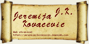 Jeremija Kovačević vizit kartica
